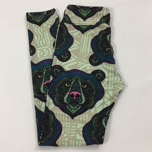New Lularoe OS Mosaic Bears leggings! HTF!